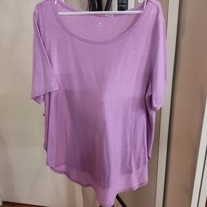 Spense Lavender Scoop Neck Short Sleeve Tee